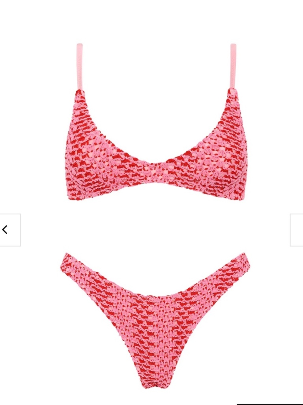 Adorable!!! Pink Crochet Scoop Bikini Set - Picture 2 of 2